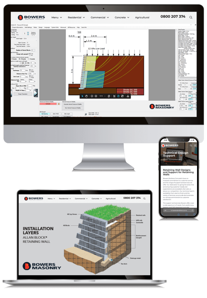 Retaining walls technical drawings